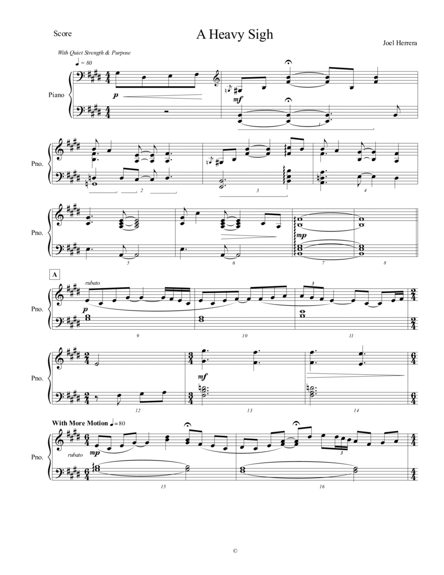 A Heavy Sigh A Heavy Sigh Piano Solo scores gallery preview page 1