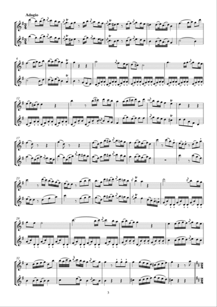 Mezger Six Duets for two flutes Op. 3 No. 4 - 6 Flute Duet scores gallery preview page 4