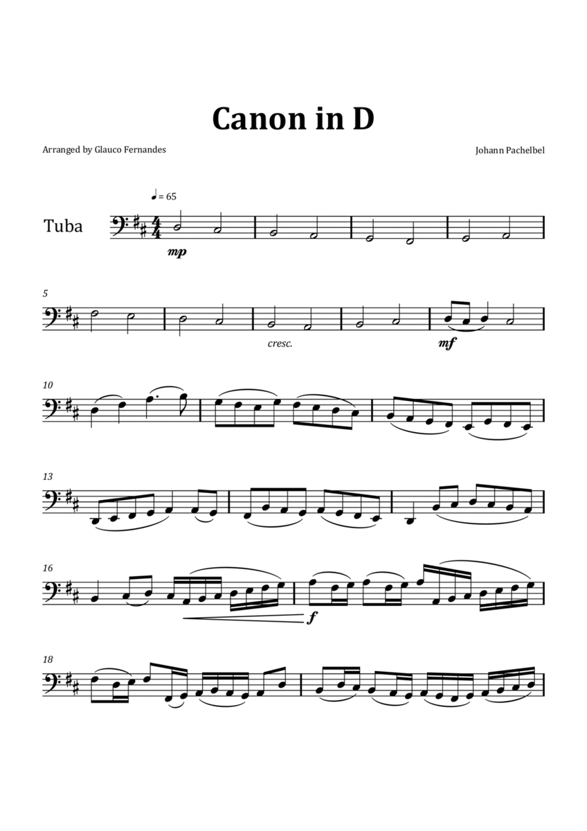 Canon by Pachelbel - Tuba Solo image number null