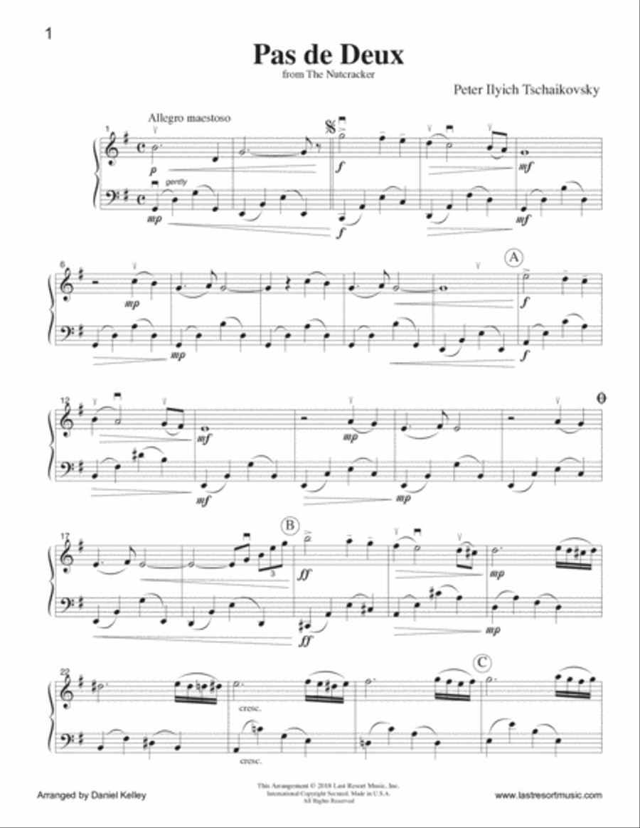 Pas de Deux from The Nutcracker for Violin & Cello Duet Music for Two (or Flute or Oboe & Bassoon) Small Ensemble scores gallery preview page 2