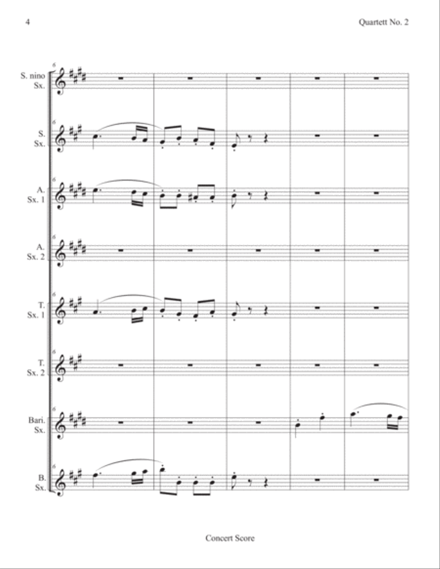 Beethoven No. 2, Opus 18 (Mvt 4) (sax. 8) (score & parts) Small Ensemble scores gallery preview page 4
