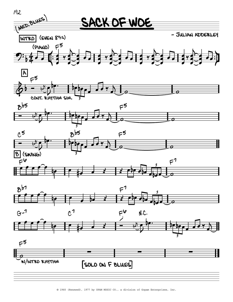 Sack Of Woe Sack Of Woe C Instrument scores gallery preview page 1