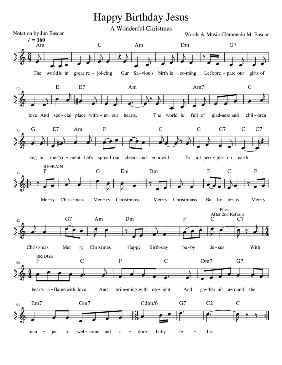 Happy Birthday, Jesus 4-Part scores gallery preview page 1