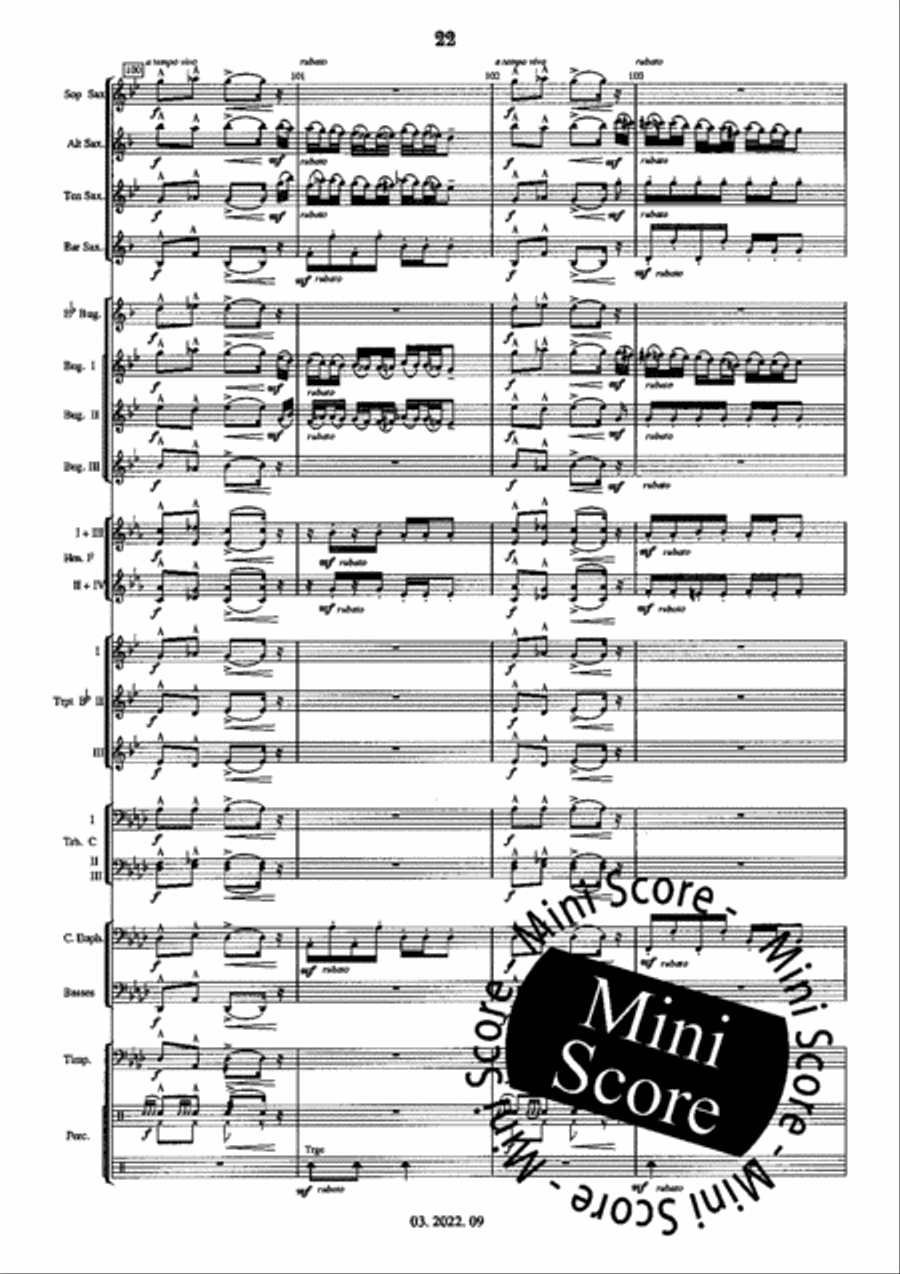 Hungarian Fantasy Fanfare Band scores gallery preview page 26
