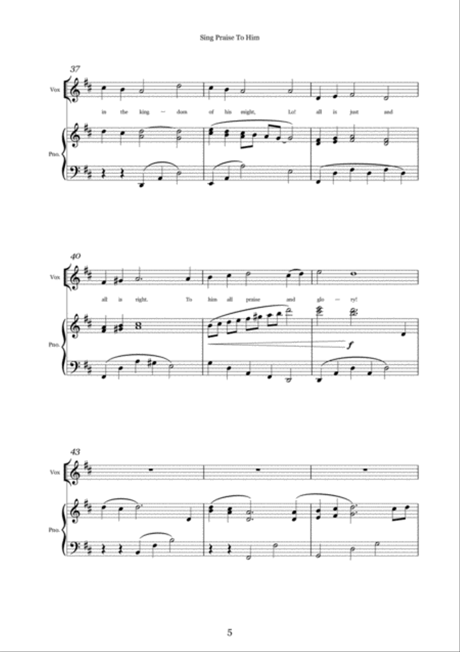 Sing Praise to Him Sing Praise to Him Voice scores gallery preview page 5