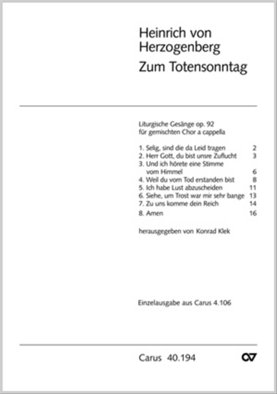 Liturgische Gesange (Totensonntag) Score scores gallery preview page 1