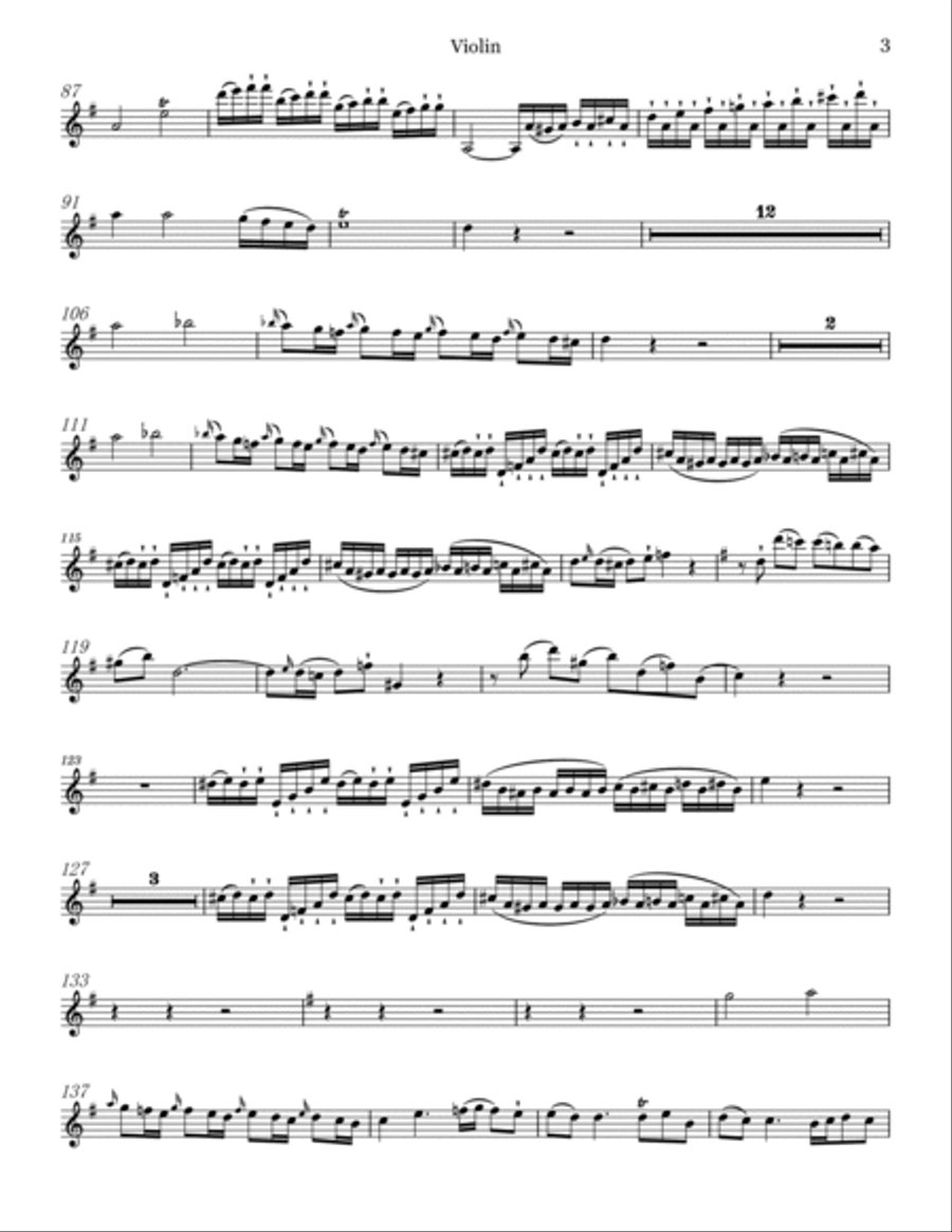 Mozart - Violin Concerto No.3 in G major, K.216 - Original For Violin Solo Complete Violin Solo scores gallery preview page 3