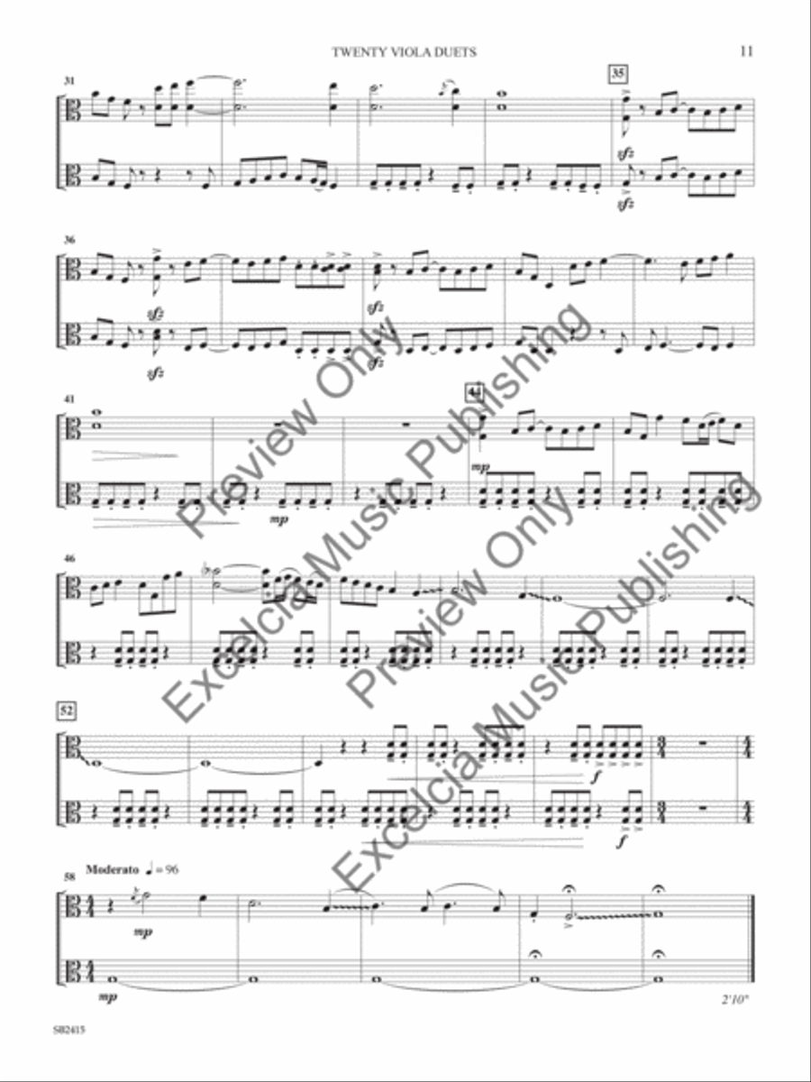 Twenty Viola Duets String Duet scores gallery preview page 10