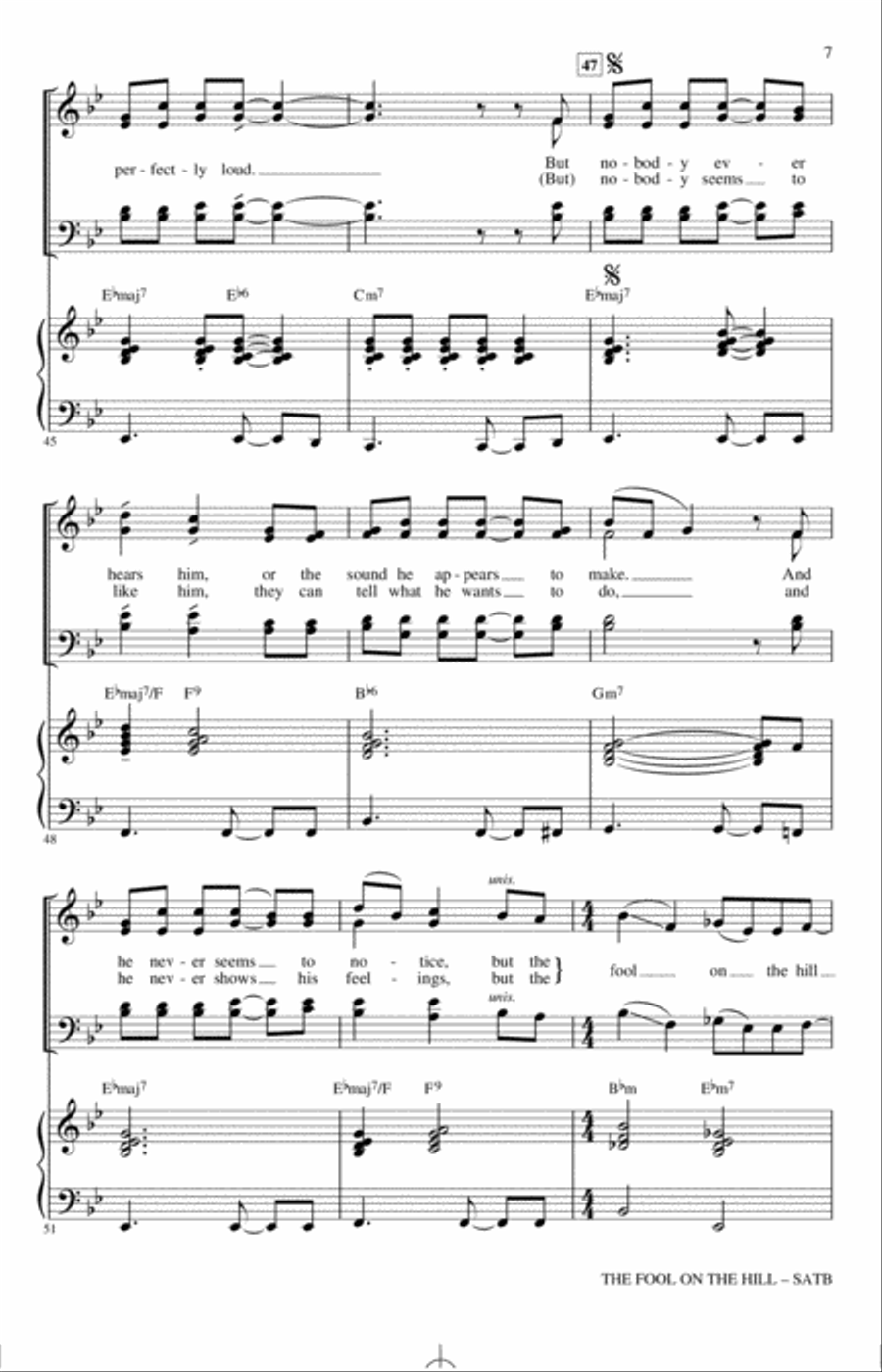 The Fool On The Hill (arr. Kirby Shaw) 4-Part scores gallery preview page 6