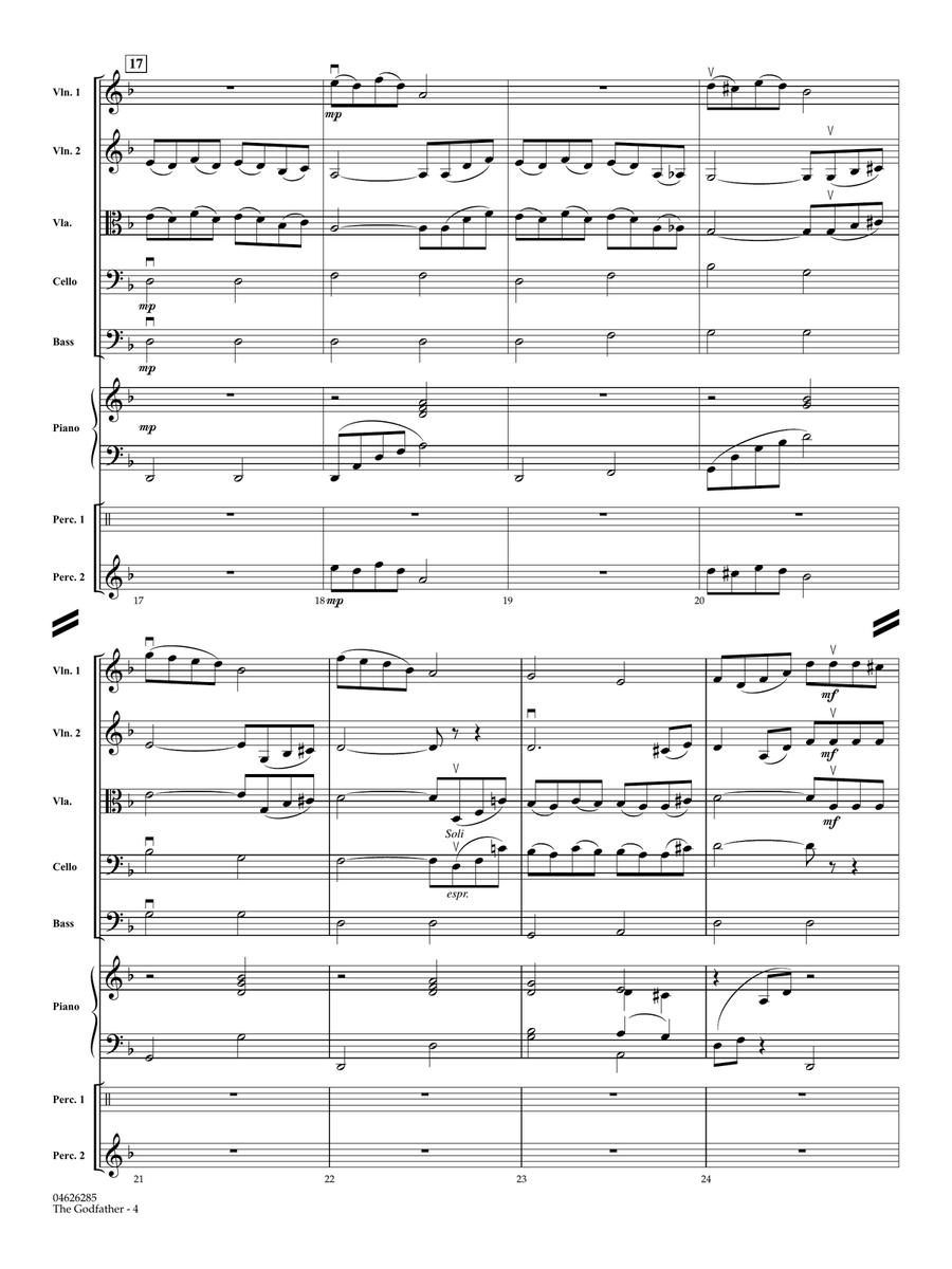 The Godfather (Love Theme) (arr. Robert Longfield) - Full Score String Orchestra scores gallery preview page 4