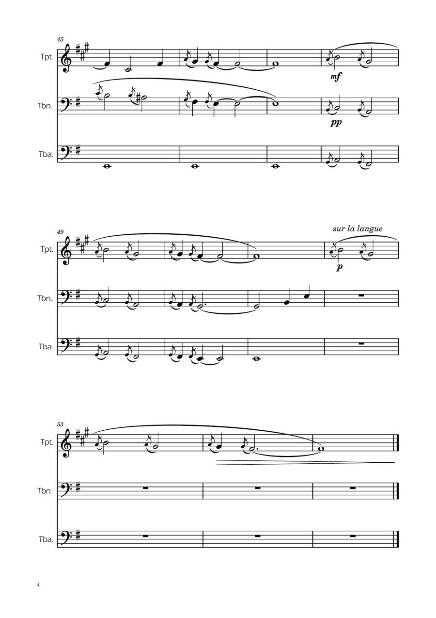 Erik Satie - Gnosienne no1 - Brass Trio Brass Trio scores gallery preview page 4