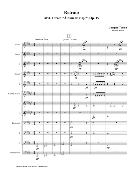 Retrato (Mvt. 1 from Álbum de viaje, Op.15) by Juaquín Turina (Woodwind Choir) image number null