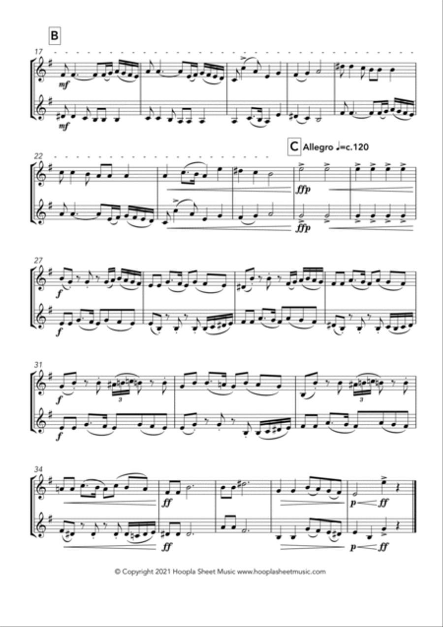 Hava Nagila Brass Duet scores gallery preview page 2