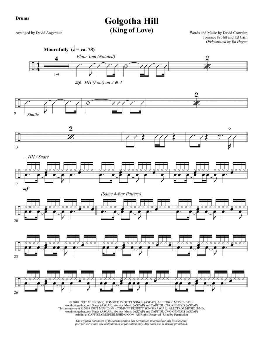 Golgotha Hill (King of Love) (arr. David Angerman) - Drums Choir scores gallery preview page 1