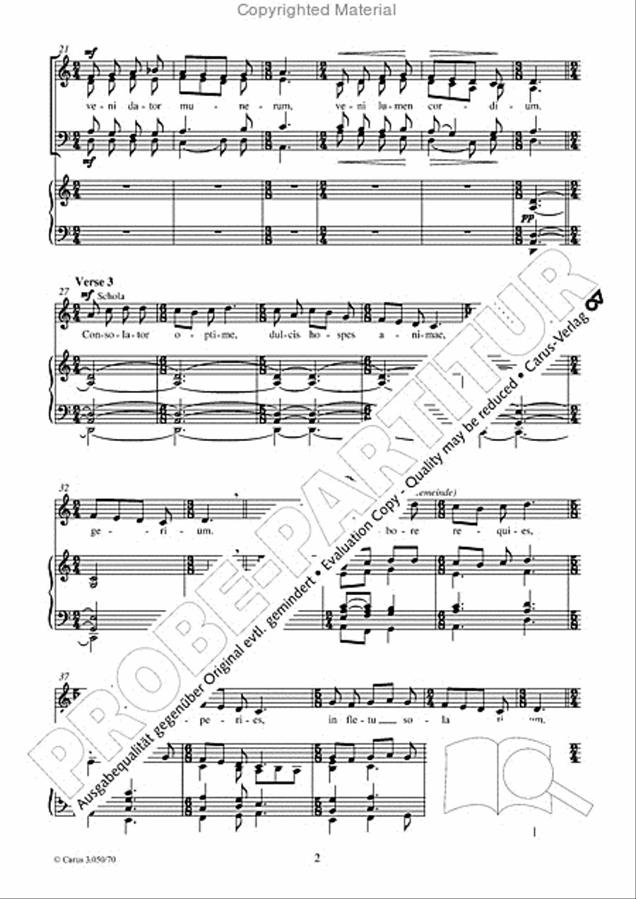 Veni Sancte Spiritus (Come now, holy Spirit) 4-Part scores gallery preview page 3