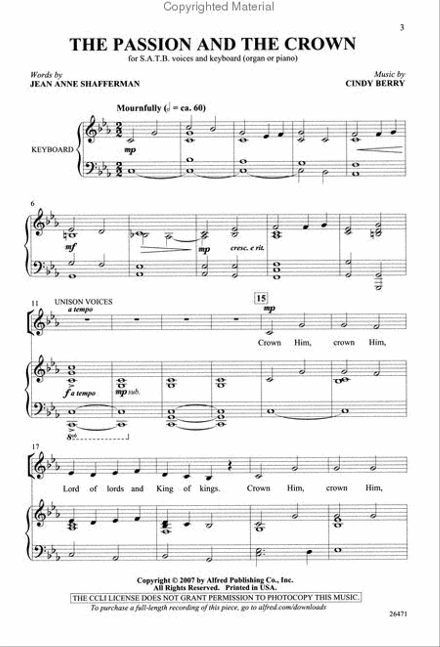 The Passion and the Crown 4-Part scores gallery preview page 2