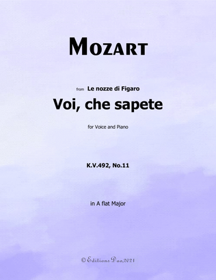 Voi,che sapete,by Mozart,in A flat Major