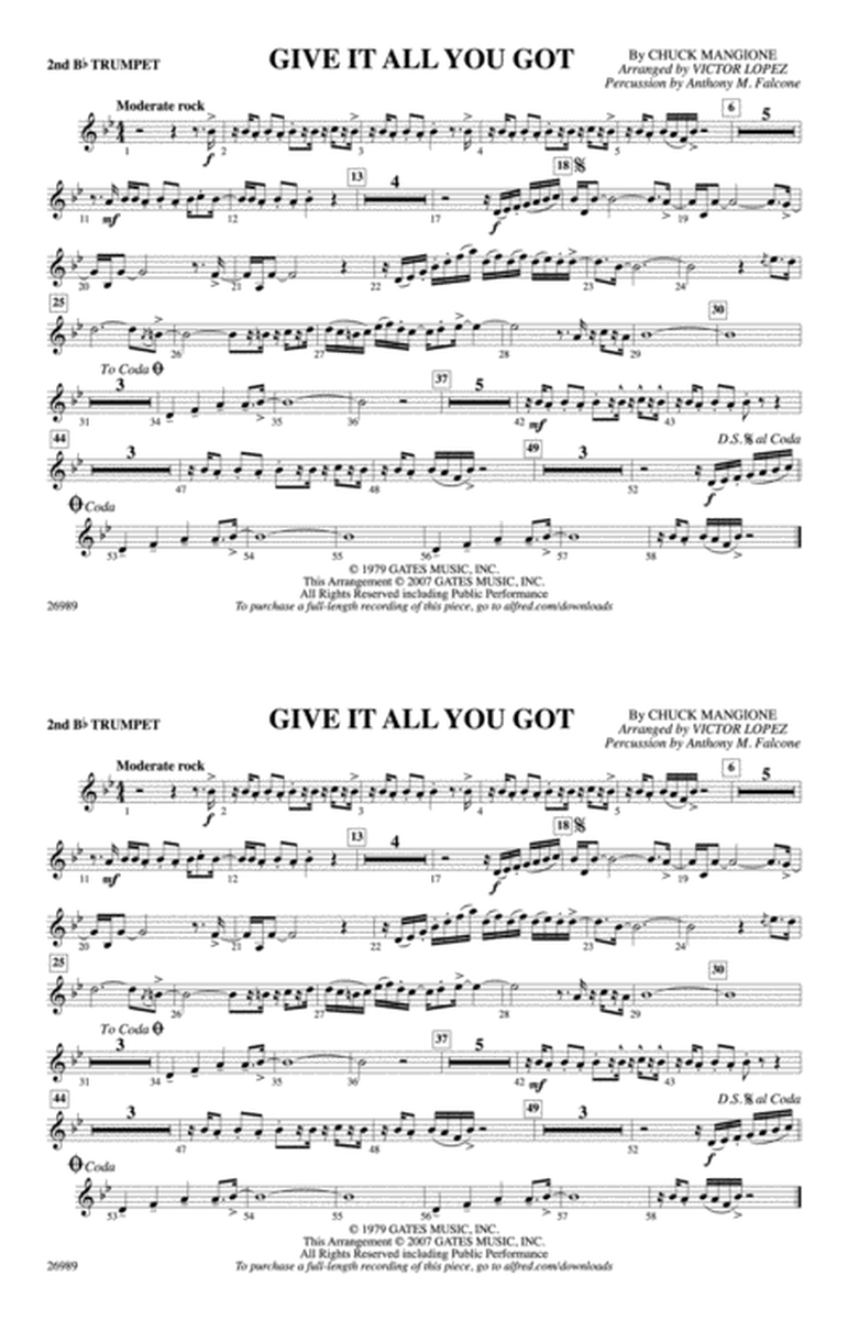 Give It All You Got: 2nd B-flat Trumpet
