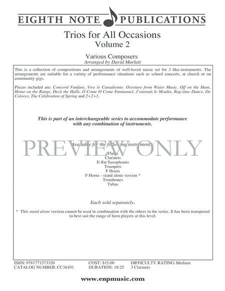 Trios for All Occasions, Volume 2
