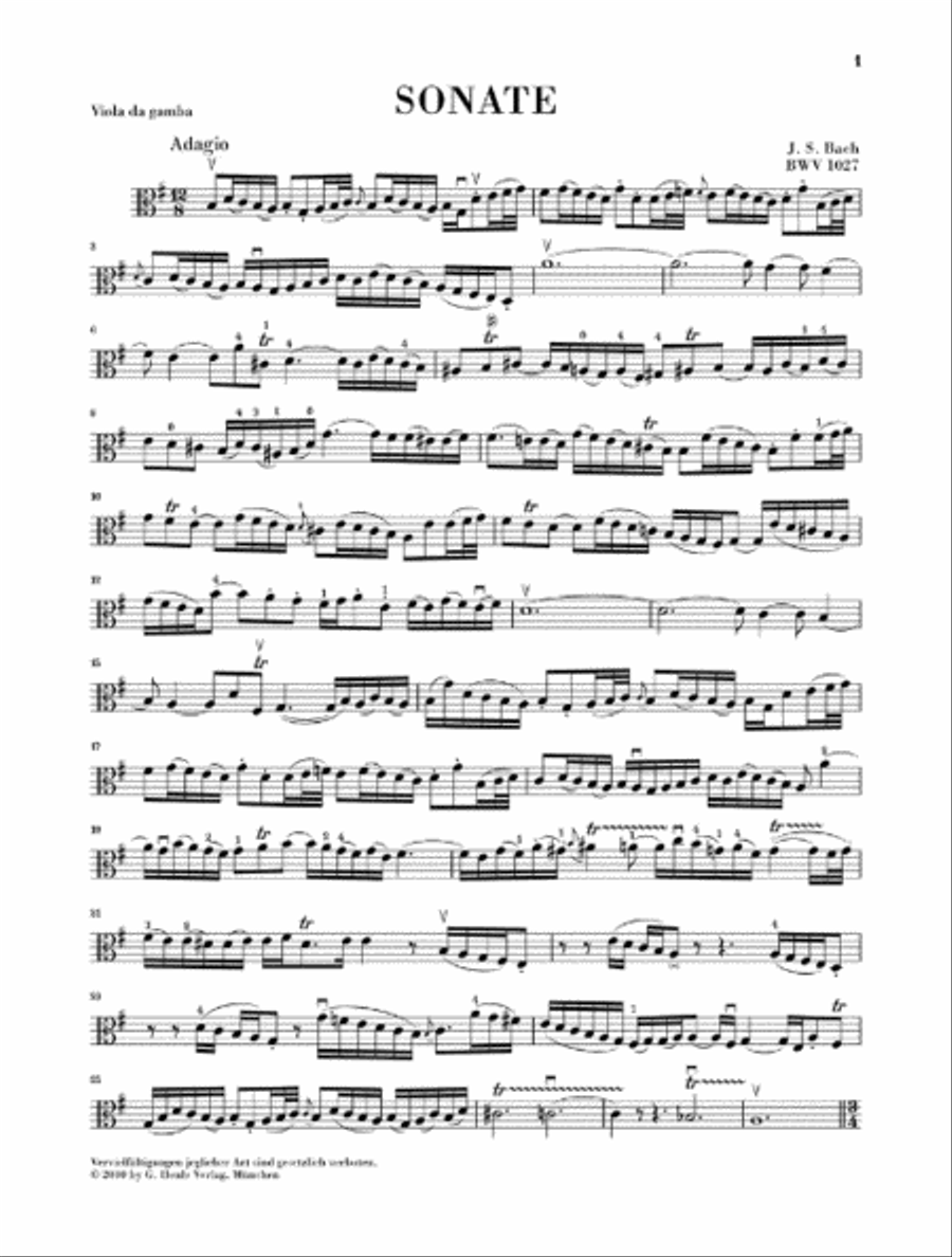 Sonatas for Viola da Gamba and Harpsichord BWV 1027-1029 (Version for Violoncello and Harpsichord) Viola scores gallery preview page 7