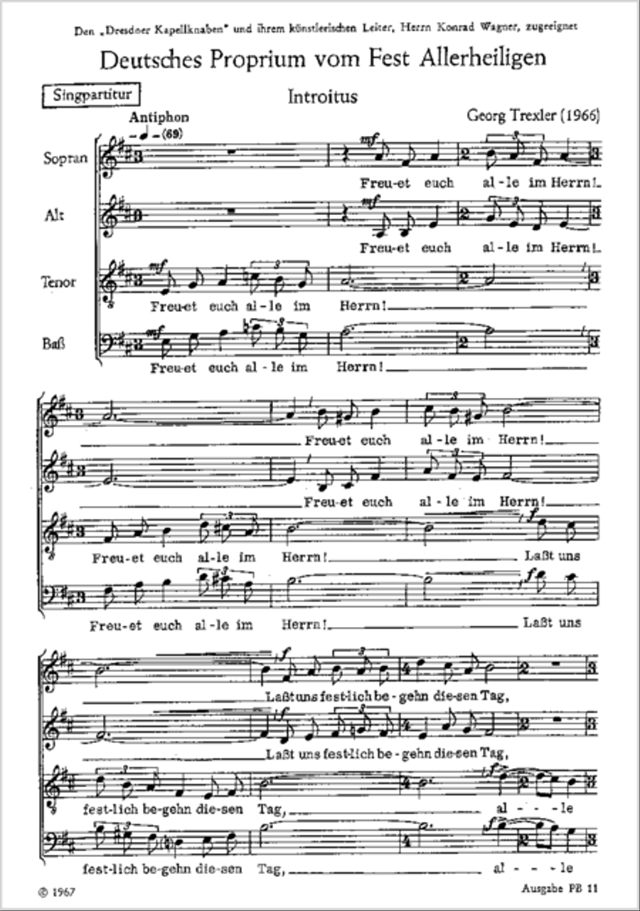 Deutsches Proprium vom Fest Allerheiligen 4-Part scores gallery preview page 2