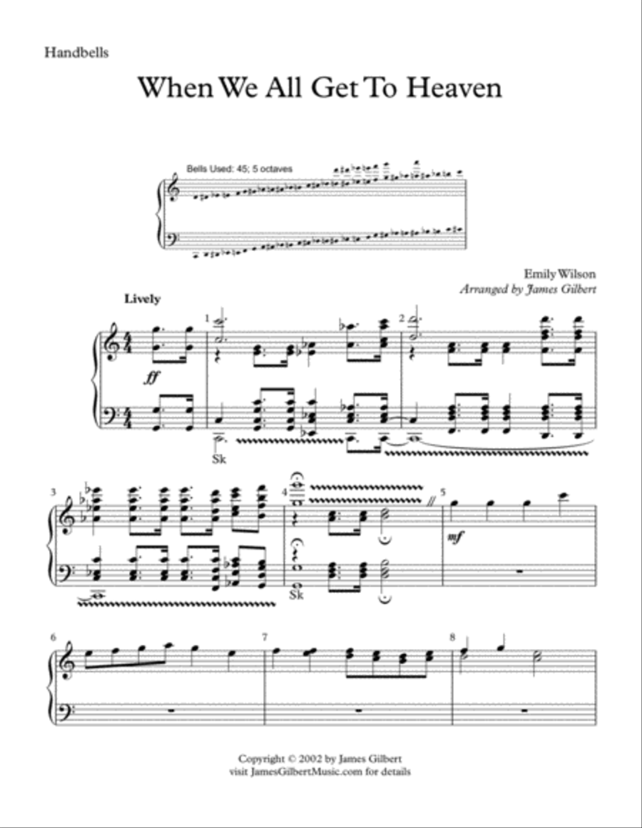 When We All Get To Heaven Handbell Choir scores gallery preview page 1