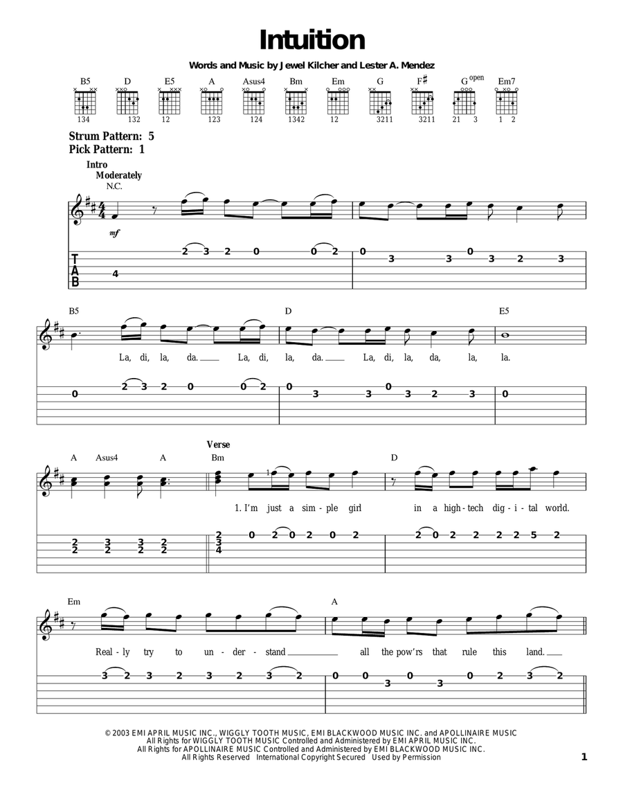 Intuition Intuition Acoustic Guitar scores gallery preview page 1