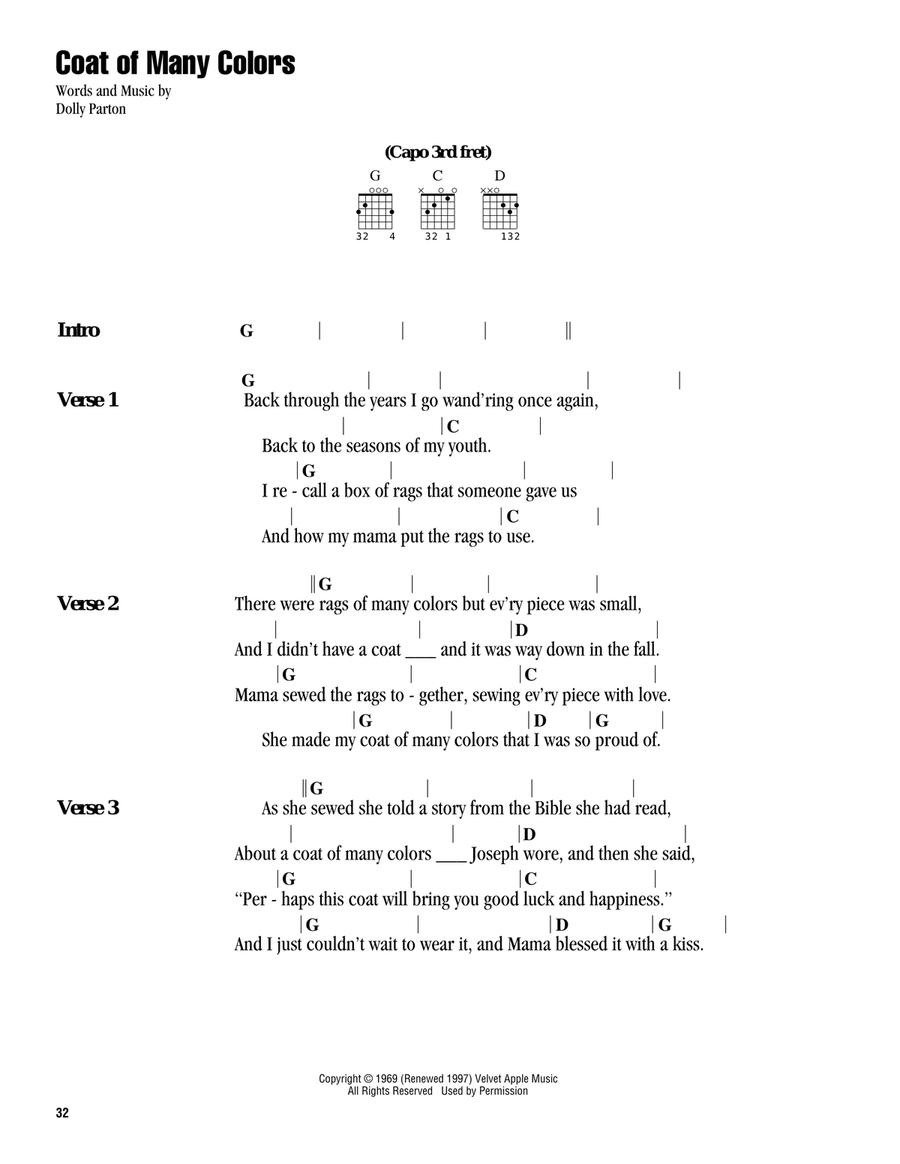 Coat Of Many Colors Coat Of Many Colors Acoustic Guitar scores gallery preview page 1