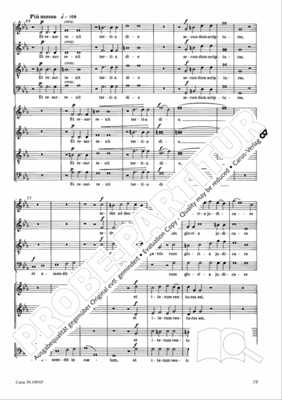 Mass in E flat major (Messe in Es) 4-Part scores gallery preview page 20