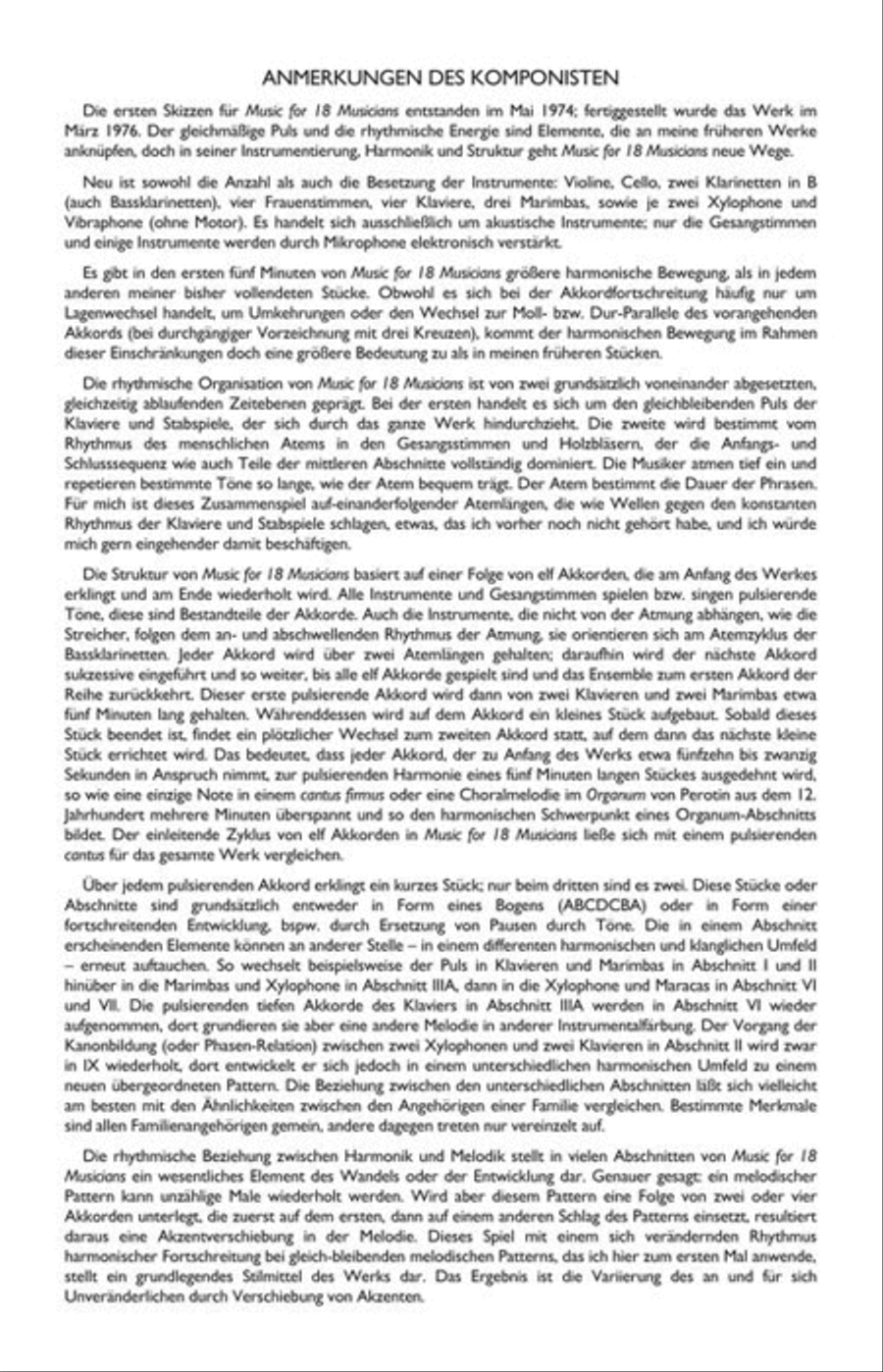Music for 18 Musicians Study Score scores gallery preview page 7