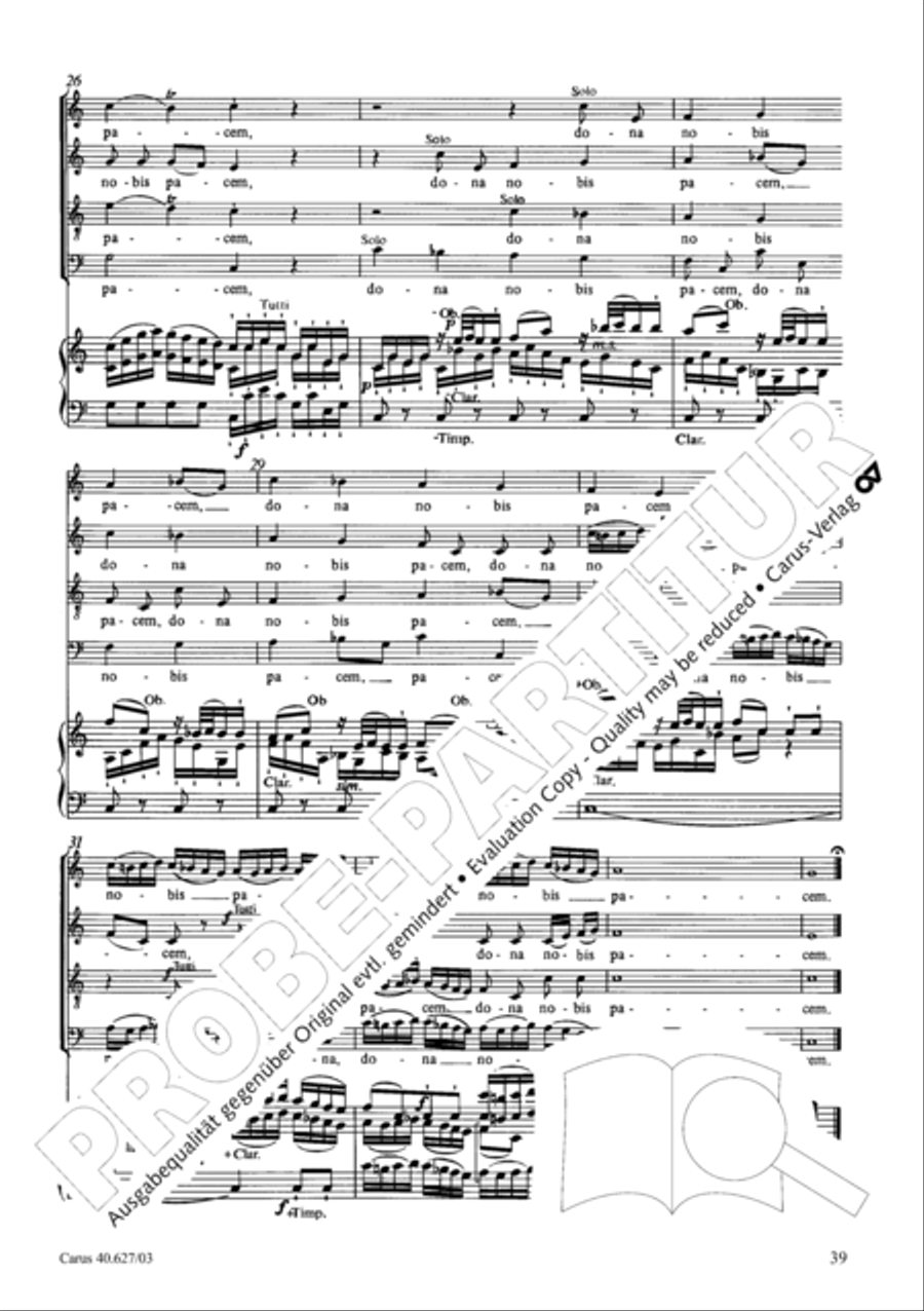 Mass in C Major 4-Part scores gallery preview page 40