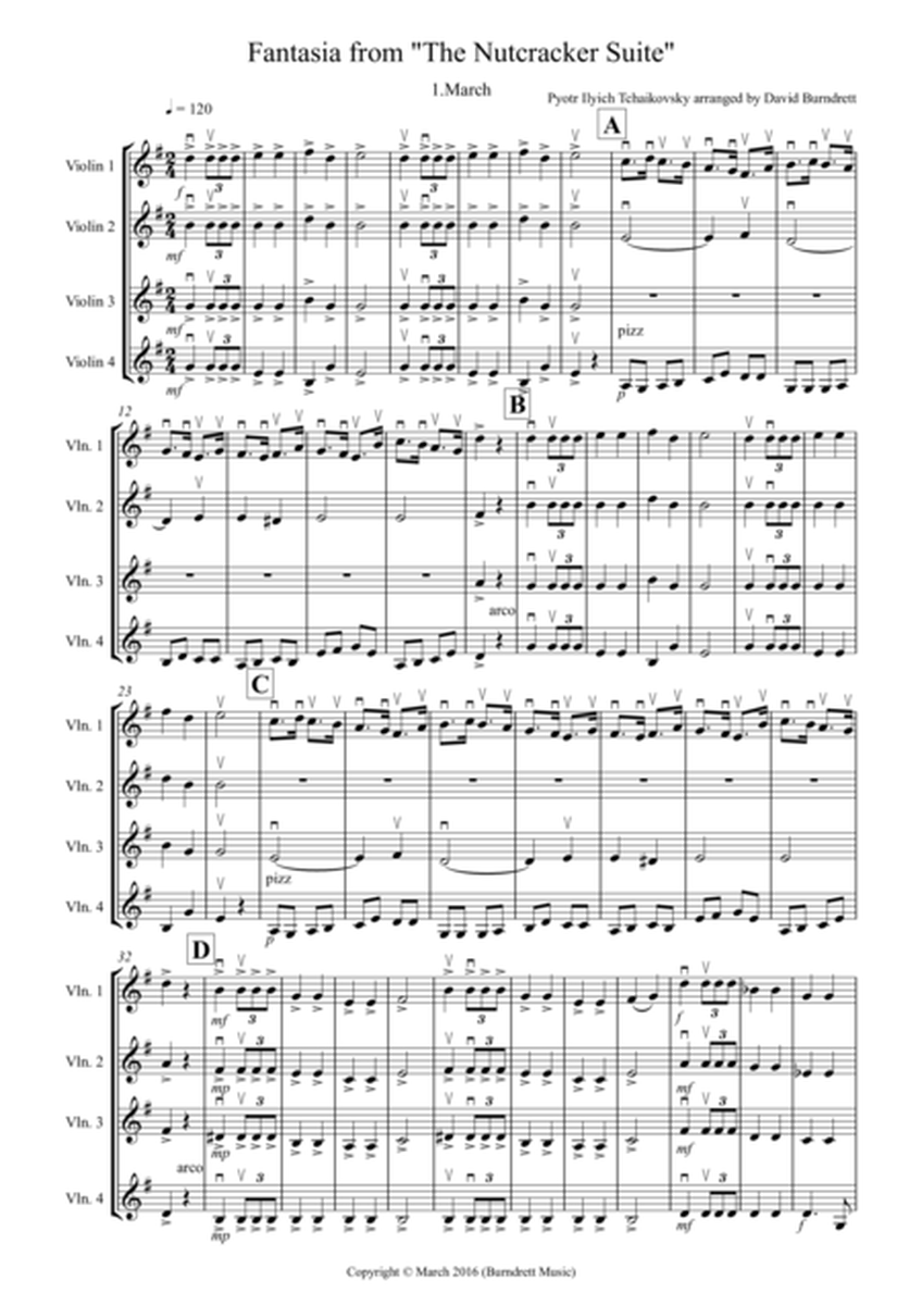 March (Fantasia from the Nutcracker) for Violin Quartet image number null