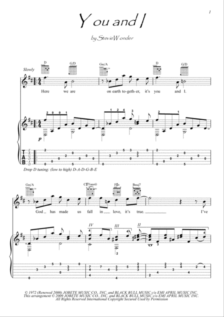 You And I You And I Electric Guitar scores gallery preview page 1