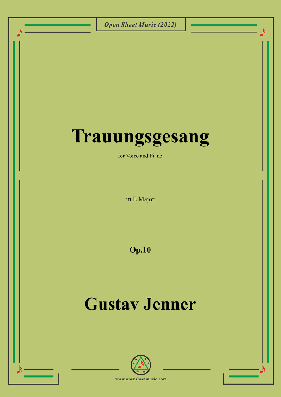 Jenner-Trauungsgesang,in E Major,Op.10