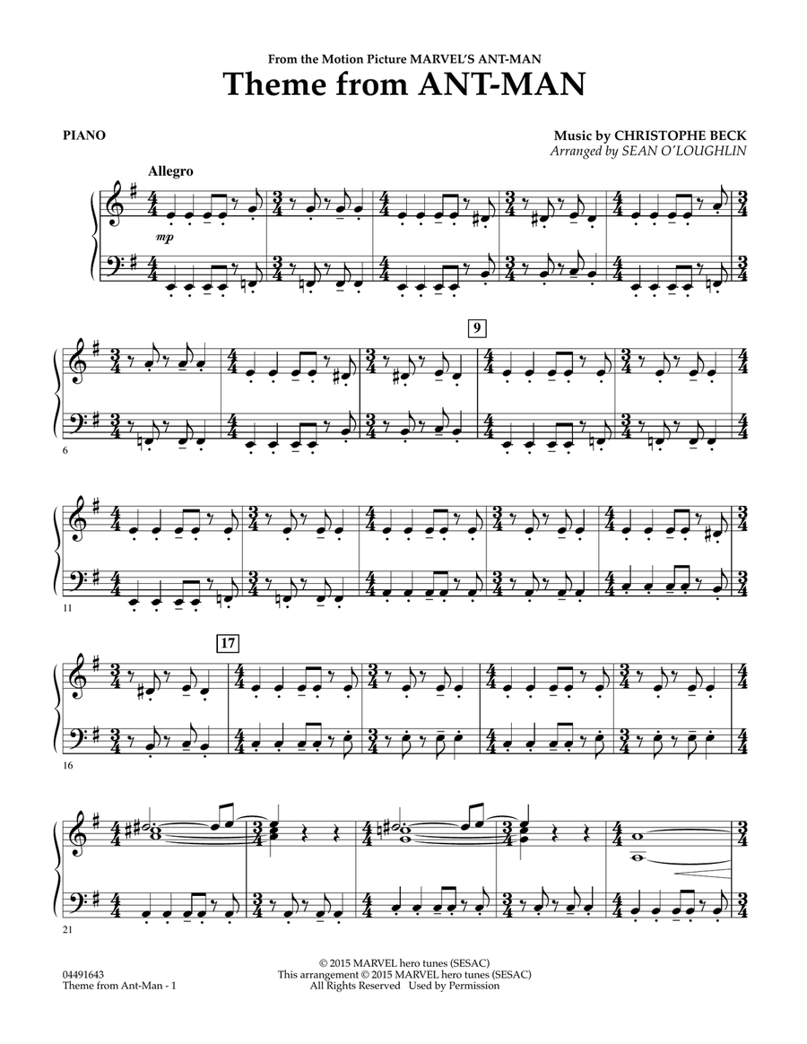 Theme from Ant-Man - Piano Orchestra scores gallery preview page 1