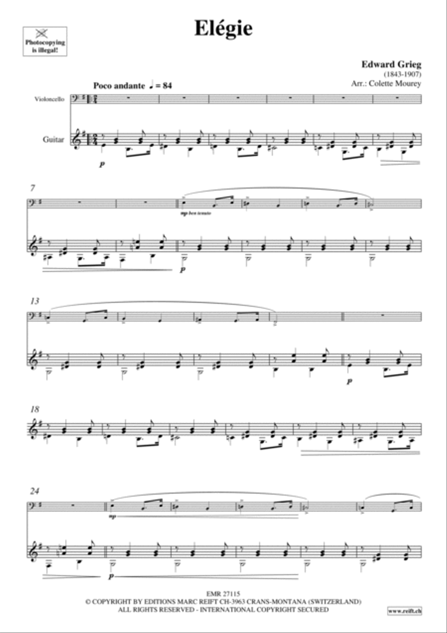 Elegie Cello scores gallery preview page 3