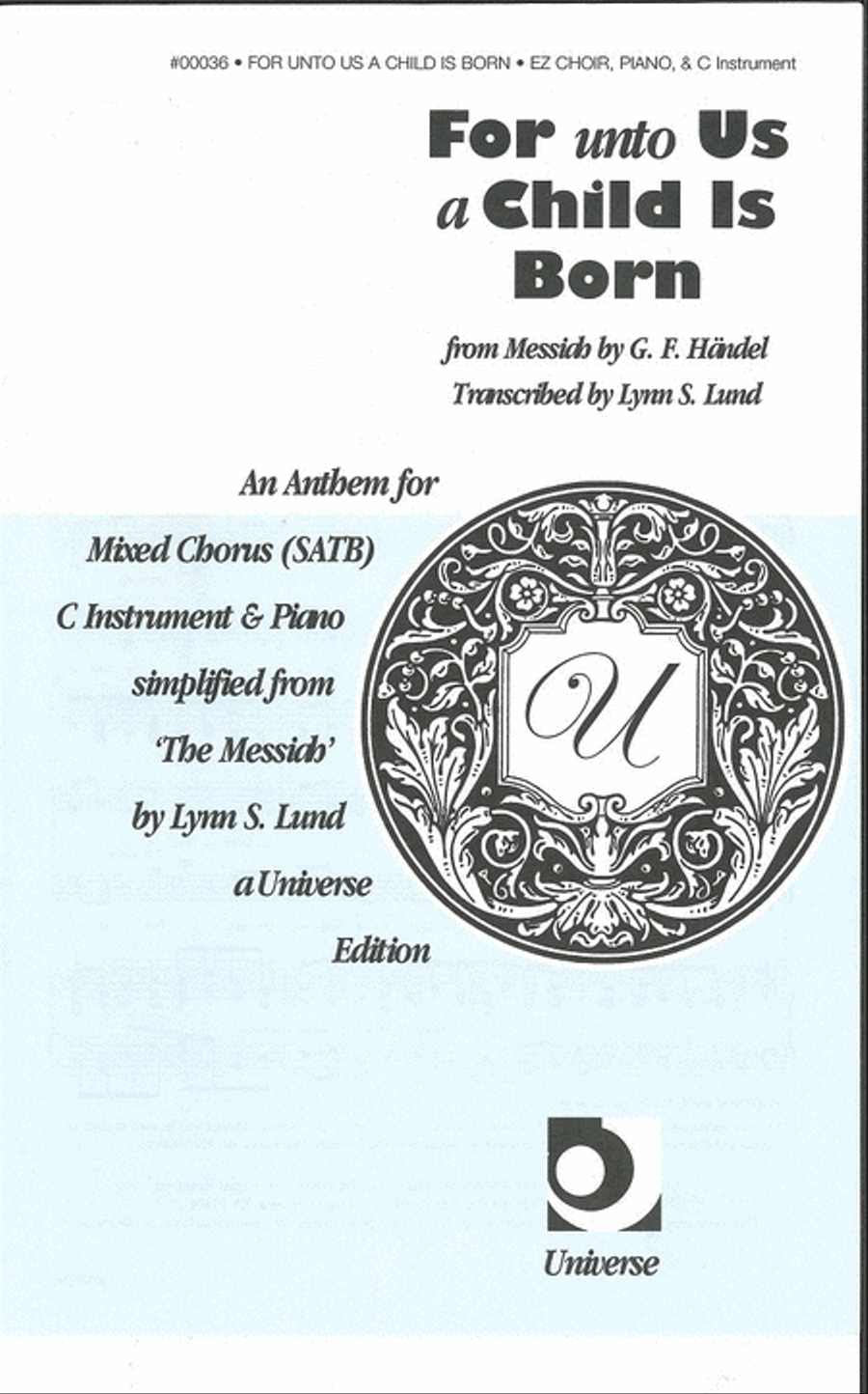 For unto Us a Child is Born 4-Part scores gallery preview page 1