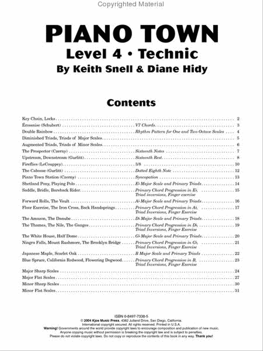 Piano Town, Technic - Level 4 Piano Method scores gallery preview page 2