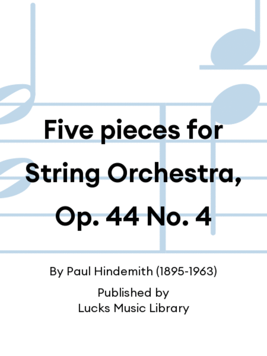 Five pieces for String Orchestra, Op. 44 No. 4 String Orchestra scores gallery preview page 1