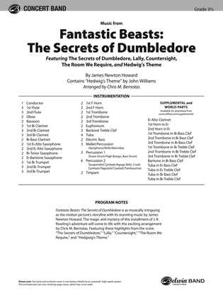 Book cover for Fantastic Beasts: The Secrets of Dumbledore: Score