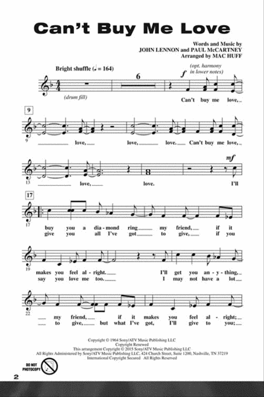 Let's All Sing The Beatles Choir scores gallery preview page 2