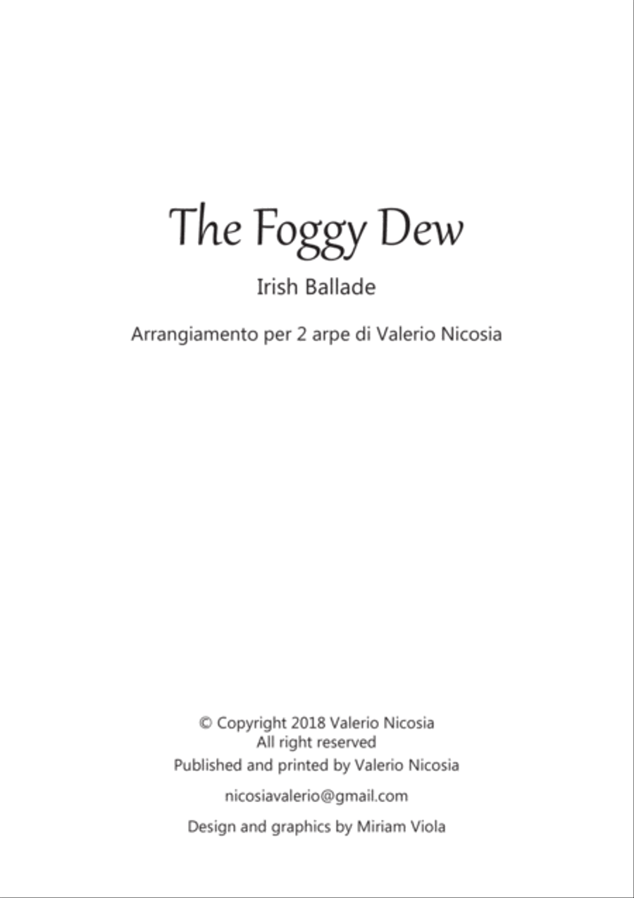 The Foggy Dew - Irish Ballade - Arrangement for 2 harps Valerio Nicosia Harp scores gallery preview page 4