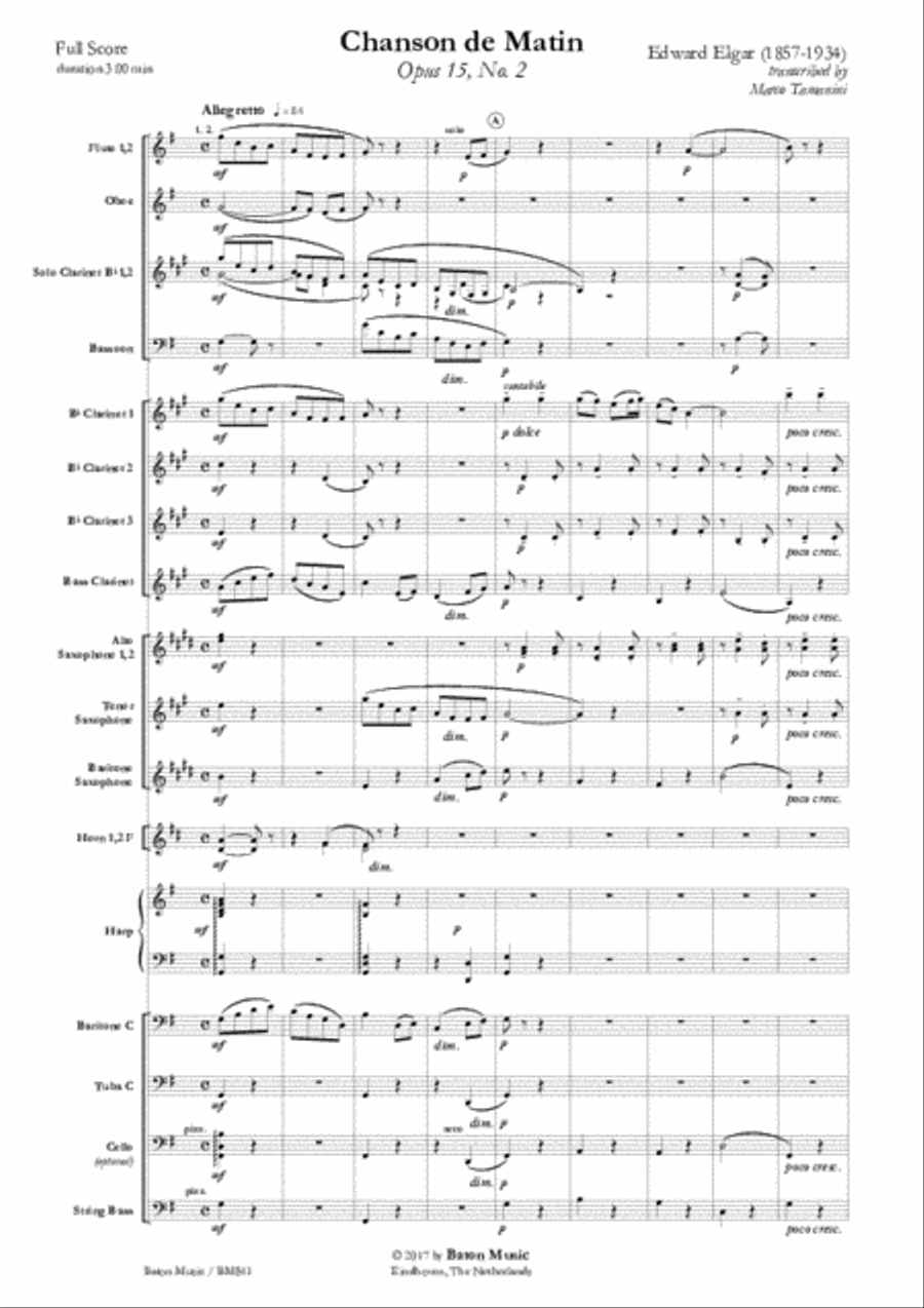 Chanson de Matin Concert Band scores gallery preview page 2