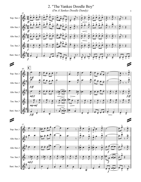 A Patriotic Medley by George M. Cohan (for Saxophone Quartet SATB or AATB) image number null