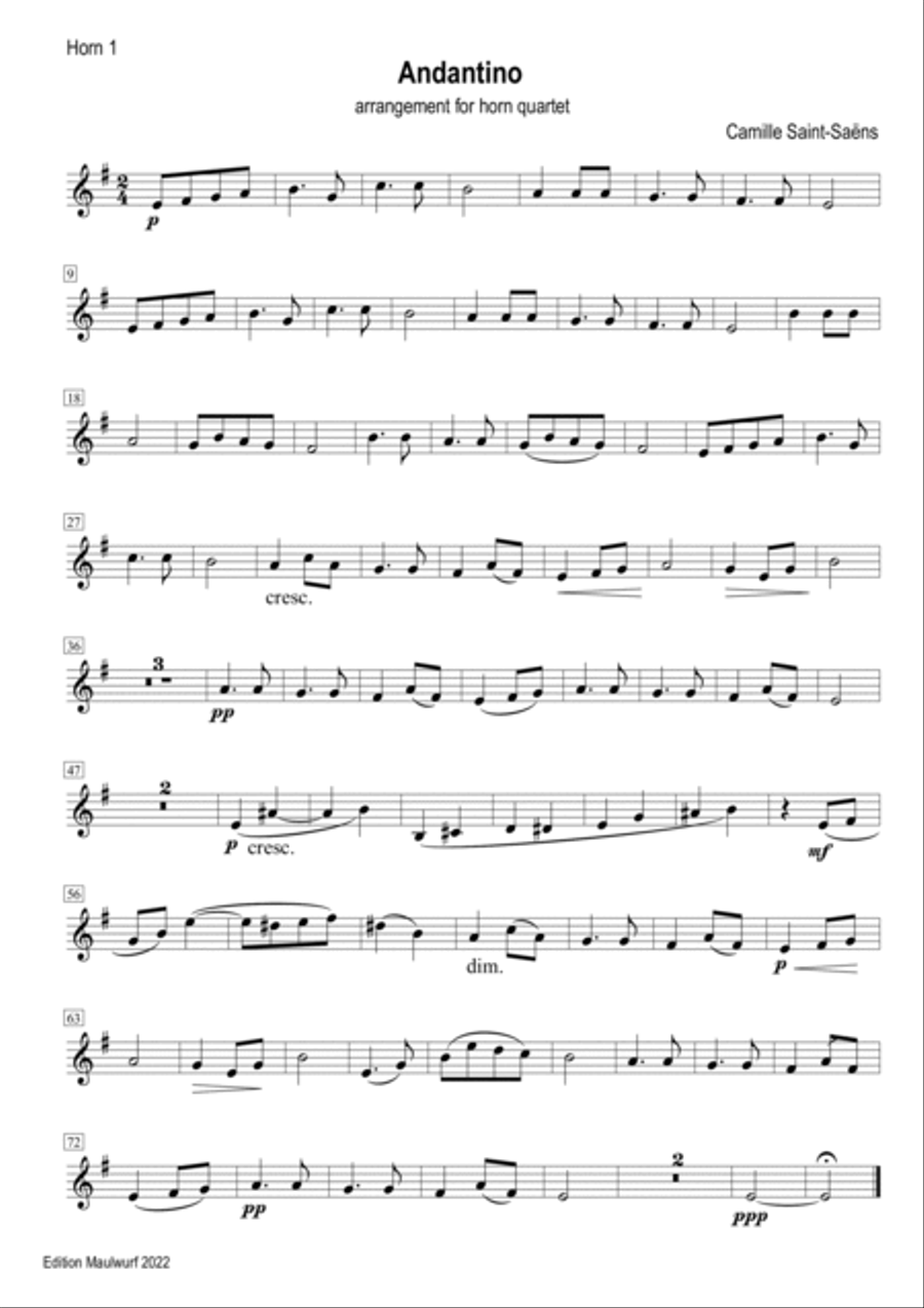 Andantino Brass Quartet scores gallery preview page 3