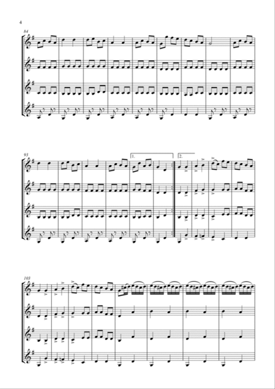 Can-Can Can-Can Woodwind Quartet scores gallery preview page 4