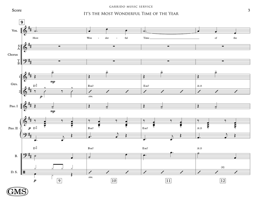 It's The Most Wonderful Time Of The Year Choir scores gallery preview page 3