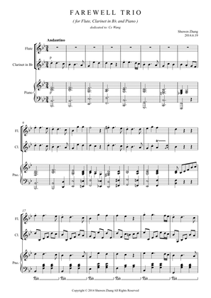 Book cover for Piano Trio in B-flat major "Farewell"(Full Score)