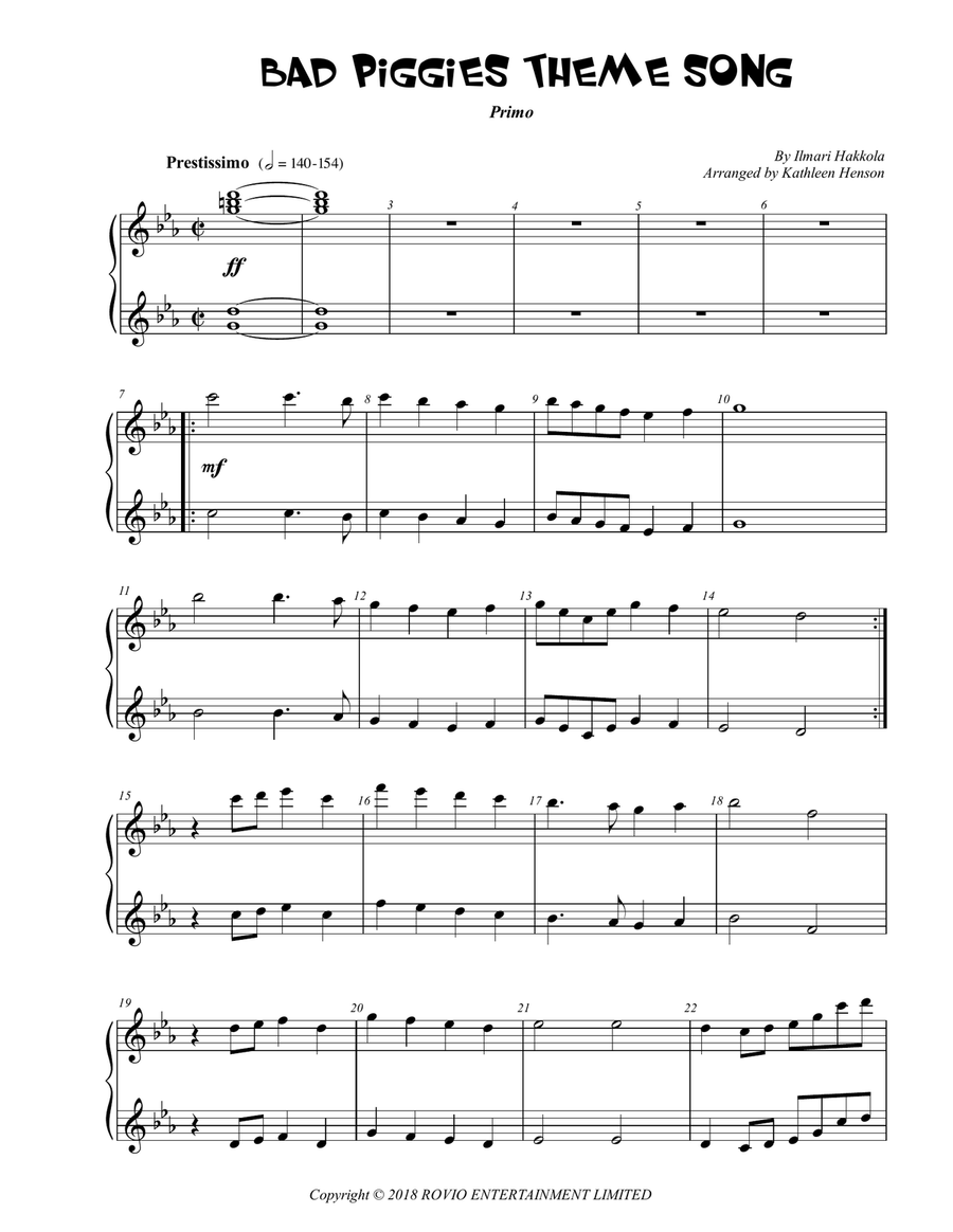 Bad Piggies Theme Score and Parts scores gallery preview page 6