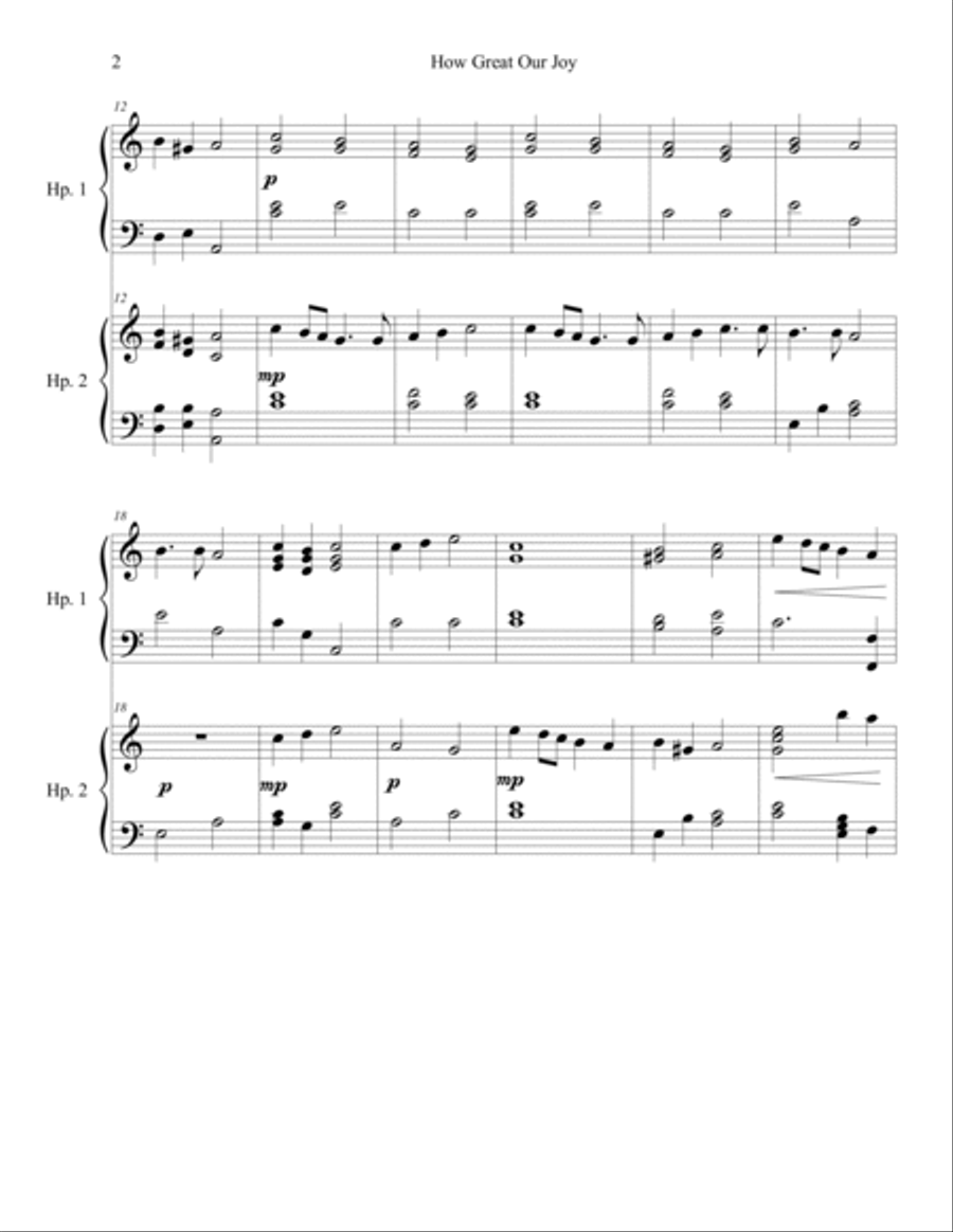 How Great Our Joy How Great Our Joy Harp scores gallery preview page 2